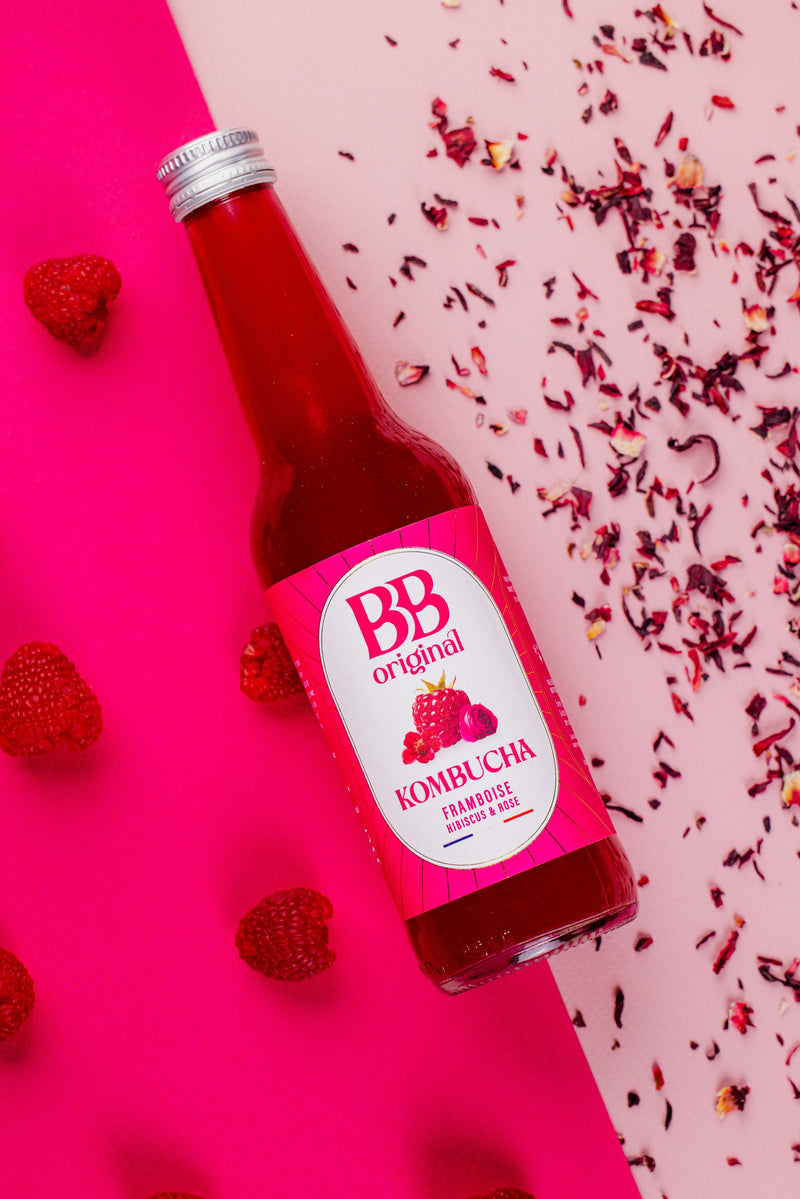 Kombucha Framboise Hibiscus Rose