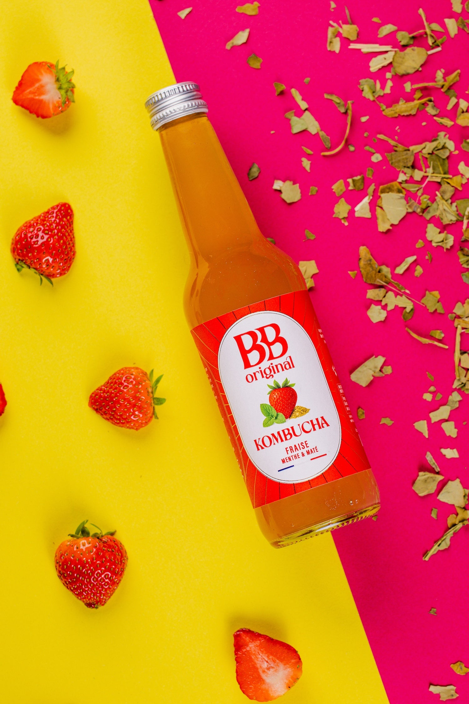 Kombucha Fraise Menthe Maté
